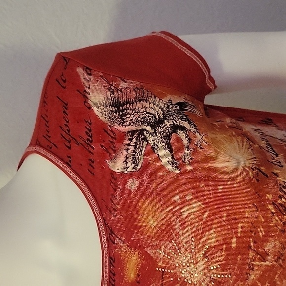 VTG BLUE CANYON Patriotic Fourth of July American Flag Graphic T-shirt - Picture 5 of 9